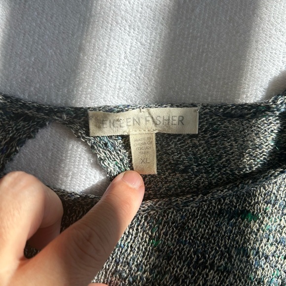 Eileen Fisher Linen Blend Sleeveless Open Back Blouse - Picture 2 of 7